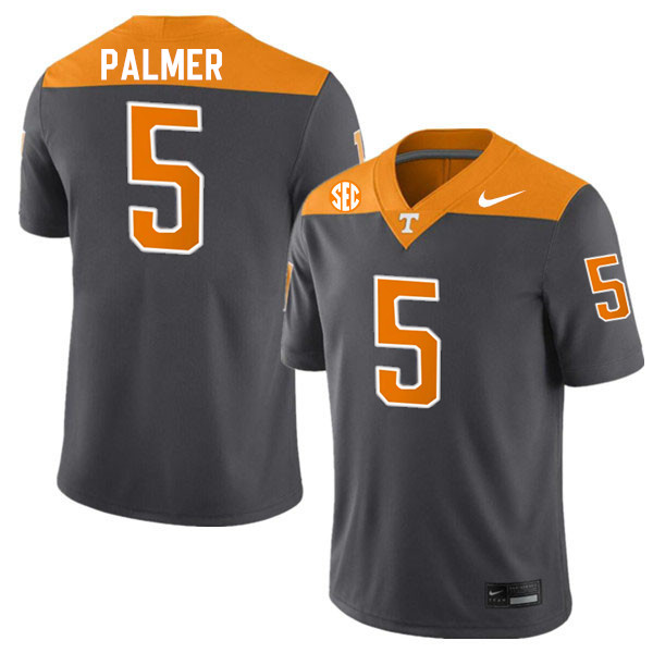 Tennessee Volunteers #5 Joshua Palmer College Football Jerseys Stitched Sale-Anthracite